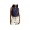 Polo Ralph Lauren Solid Slim Fit Sleeveless Polo Shirt Women tops Navy-Blue WMPOKNINB920239-410