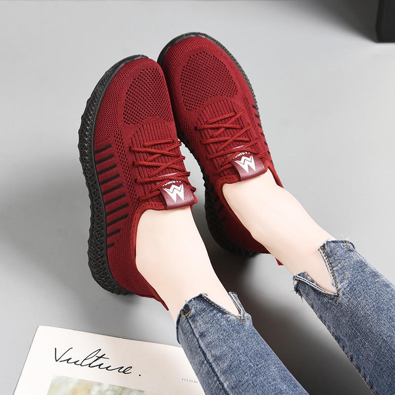 Fashion Shoes 2024 Fashion Women's Flats Casual Sport Shoes Women Slip On Soft Shoes Ladies Breathable Walking Mesh Platform Sneakers