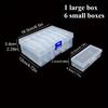 Transparent Plastic Storage Box Set, 7/13 Adjustable Rectangular Containers, Multi-Purpose Craft Organizer
