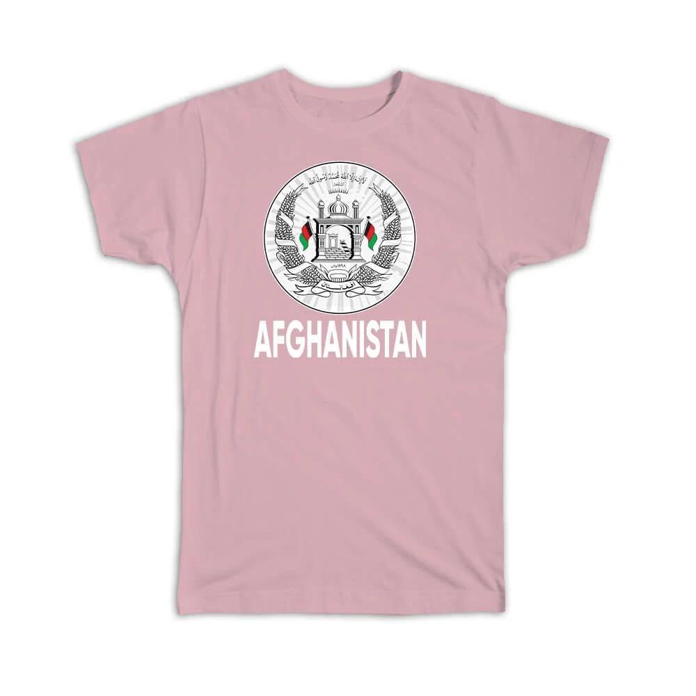 Gift T-Shirt : Afghanistan Flag Crest Afghan Symbol 4XL