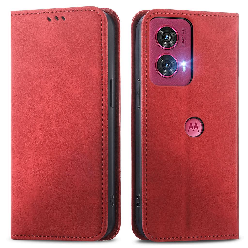 For Motorola Edge 50 Fusion 5G Card Slots Case Skin-Touch PU Leather Phone Cover
