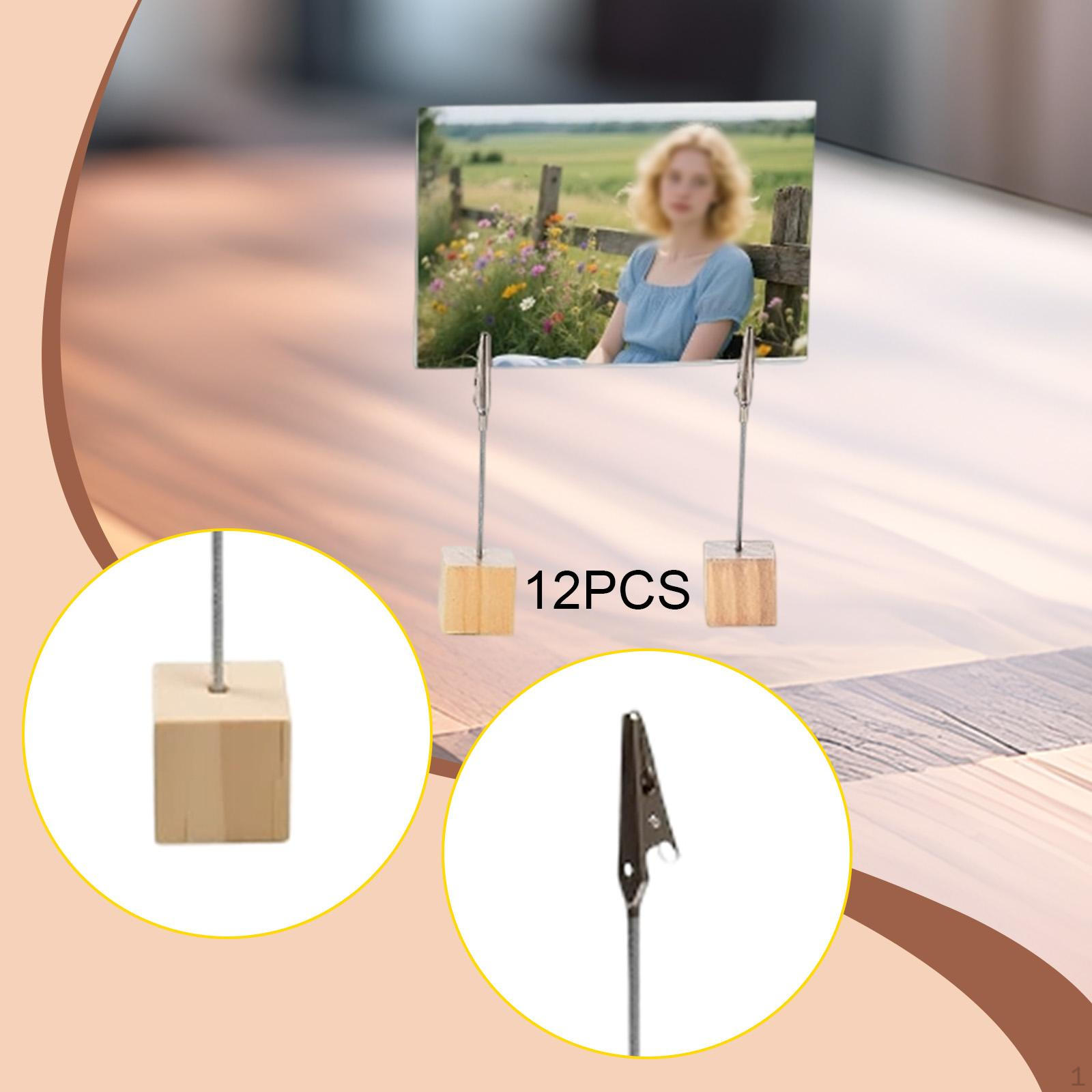 

12 штук настольный держатель для фотографий, подставка-клипса для номера стола с зажимами, карточки для рассадки, табличка «Зарезервировано»