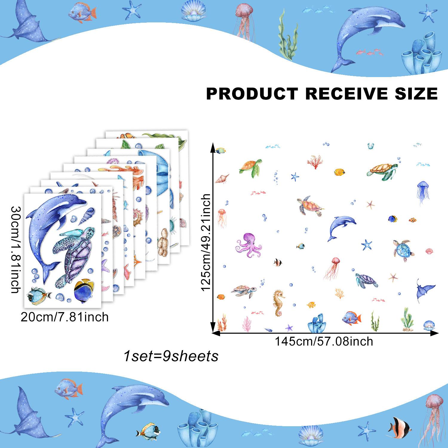 

Mg16004 Cute Sea Life Dolphin Jellyfish Wall Sticker Bedroom Living Room Home Background Decoration Wall Sticker
