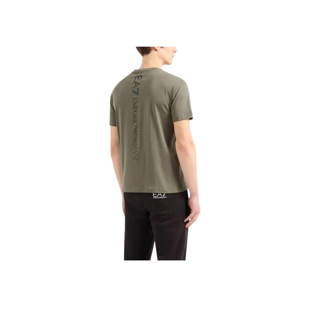 Emporio Armani Ea7 Solid Color Printed Round Neck Short Sleeve T-Shirt Men Tops Green 8NPT18-PJ02Z-1846