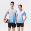 Men Women Short Sleeve Sports Shirts Quick Dry Breathable Volleyball Badminton Tennis Training