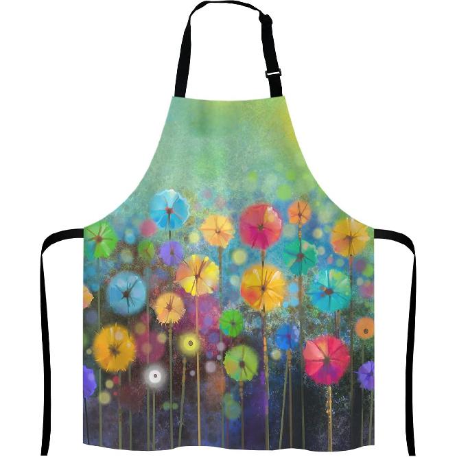 Cactus Adjustable Bib Apron, Tropical Watercolor Cactus Plants Cooking Kitchen Apron for Men Women