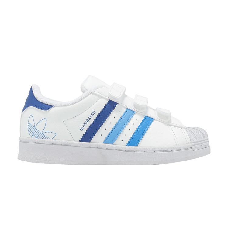 

Adidas Кроссовки Superstar CF C Белые Королевский синий Взрыв Детские Кроссовки Облачно-белый Полу-синий-Взрыв IF3577 28