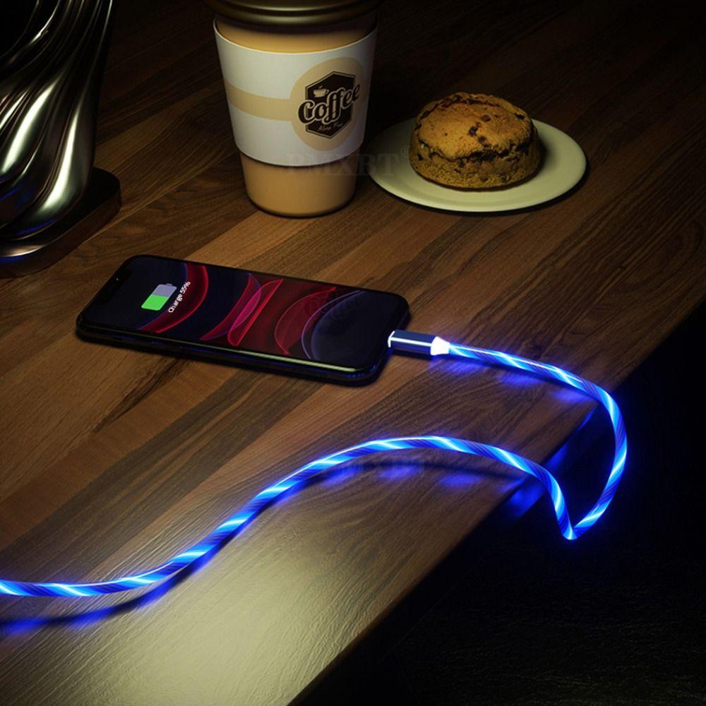 USB Fast Charging Data Line Type C Data Cord Mobile Phone Charging Cables Glowing Cable Charge Wire