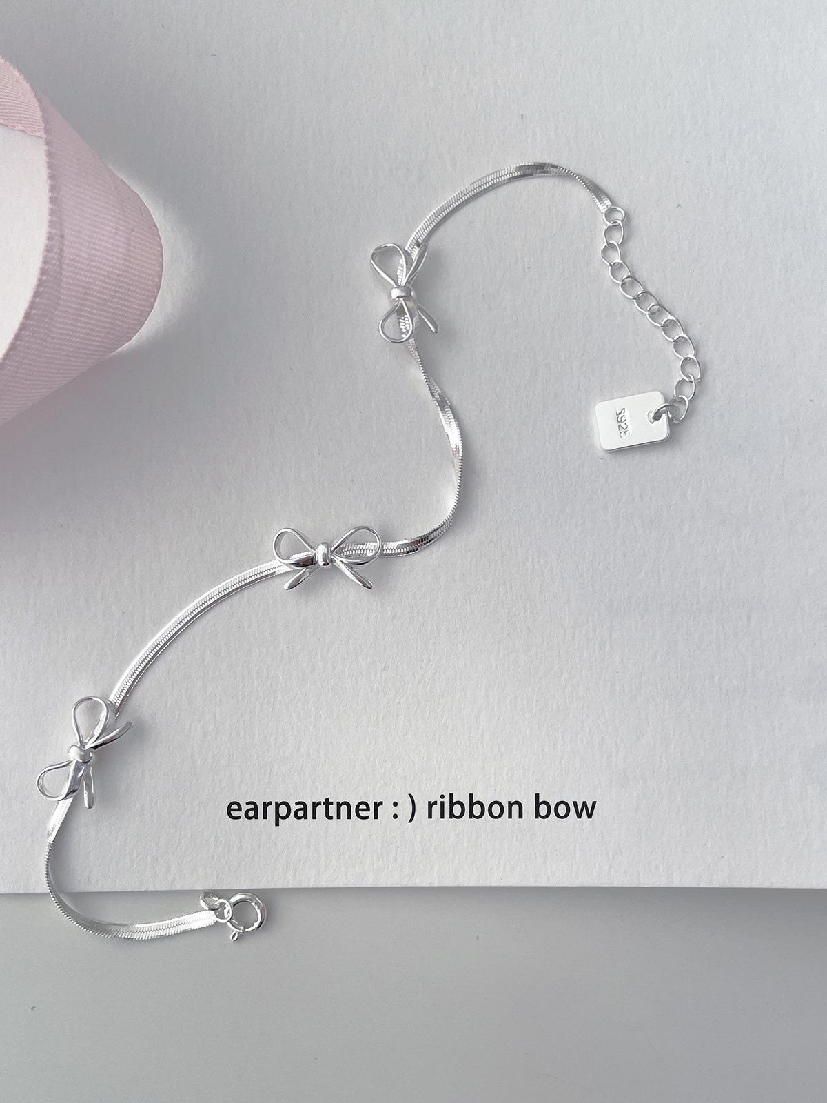 

925 sterling silver bow bracelet female exquisite sweet fairy wind snake bone chain niche high-end new jewelry 925 silver