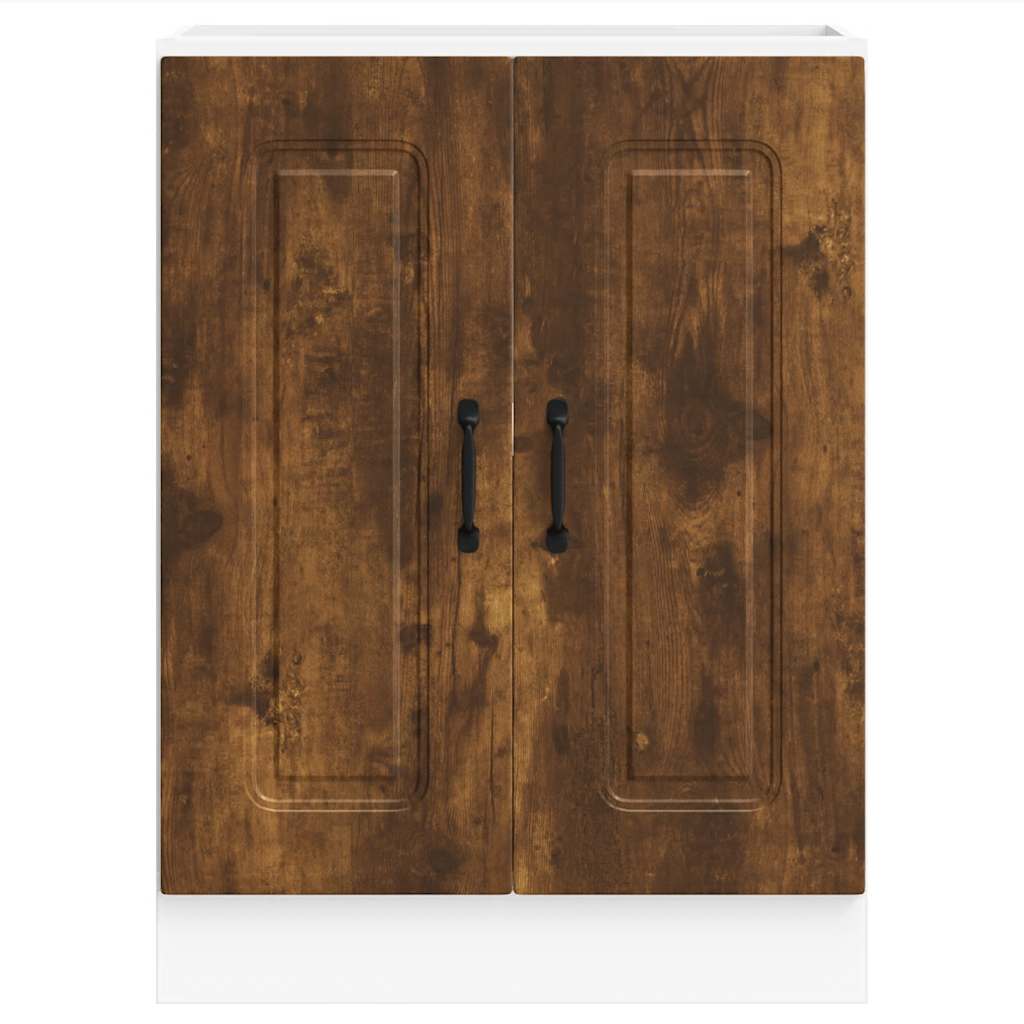 Kalmar Kitchen Base Cabinet In Smoked Oak Finish 60 X 46 X 81.5 Cm