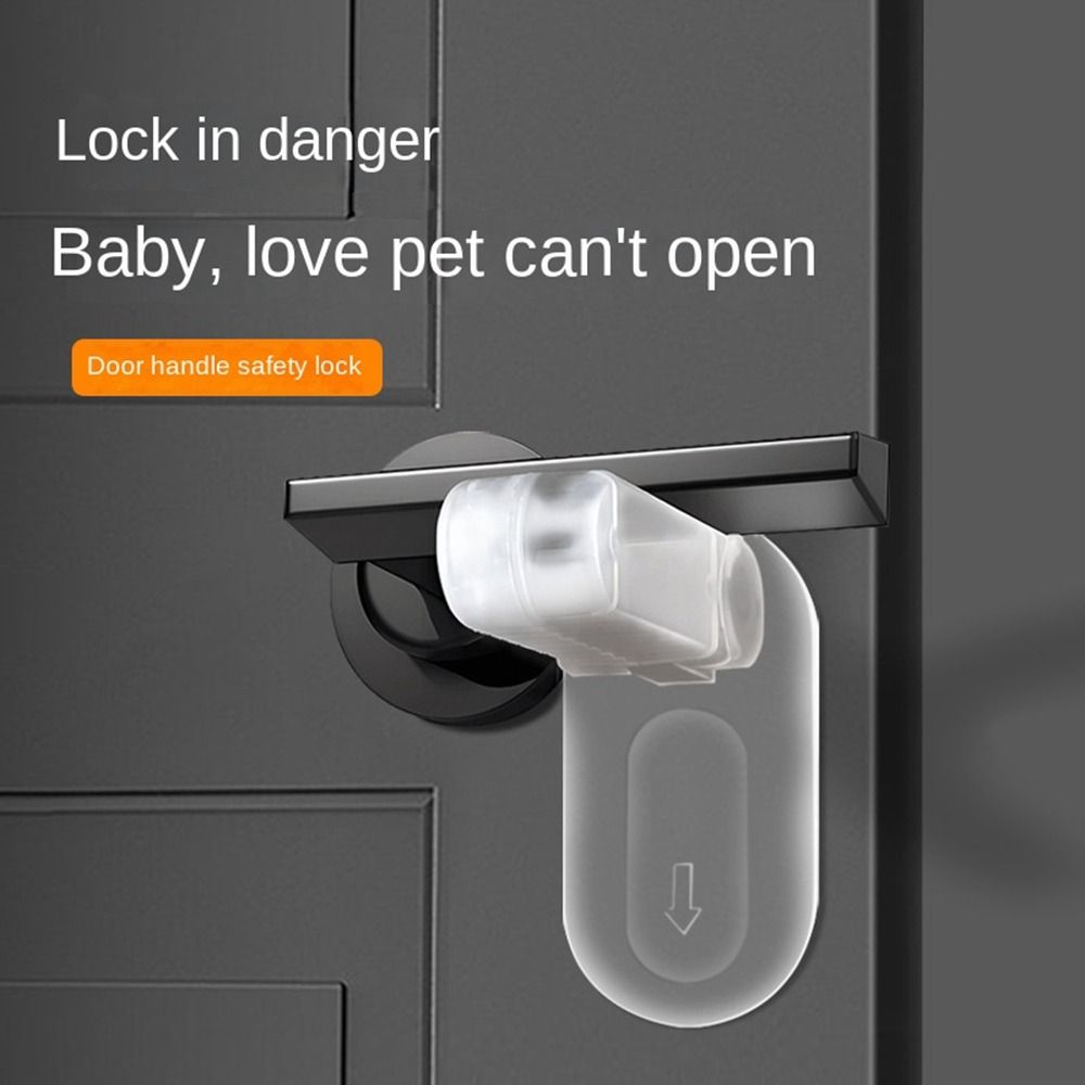 Anti-pinch Door Handle Lock Transparent Safety Protection Buckle New Child Safety Lock  Door Handle