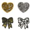 4 Pcs Heart Embroidered Patches Bows Sewing Patches Bowknot Iron On Patches Applique Patches Sew On Patches for Jeans