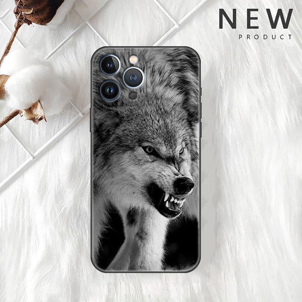 Wolf Tier Cool Tiger Hülle Für Apple iPhone 11 13 14 12 Pro Max 7 8 XR X 6 5 5S SE 2022 13ProMax Schwarzes Silikon Handy Hülle
