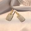 Trend Unique Design Elegant Exquisite Light Black Zircon Geometric Earrings Female Jewelry Party Premium Gift