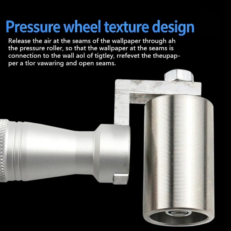 Heavy Duty Steel Wallpaper Edges Roller Set With Textured Handle Pressing Wheel For Professional Result Paint Tool