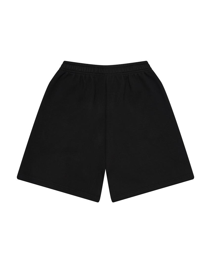 Gesison [L~4Xl] Signature Big Size Wide Sweatshirt Half Pants_Black