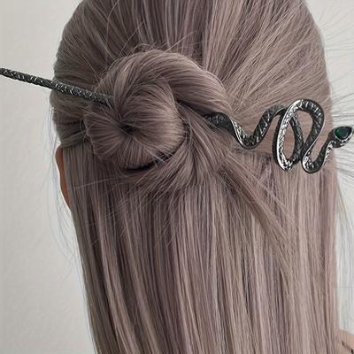 Einzigartige Flüssigmetall-High-End-Schlangenform-Haarnadel für Damen mit Nischenpersönlichkeit, moderne Eleganz und Coolness, Haar-Haarnadel