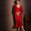 Ice and Snow Silk Sexy Pajamas Women's Long Pajamas Two-piece Set Spring and Summer Thin Pure Desire Suspenders European and American Loungewear