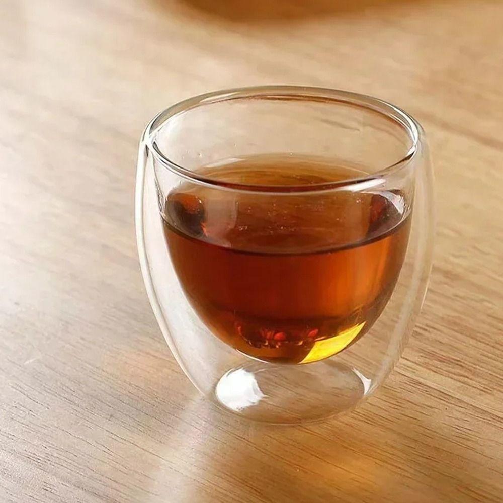 

150 мл Высокоборосиликатное стекло Яйцевидный стакан Двухслойная чашка для молока Модная пивная кружка 150ml