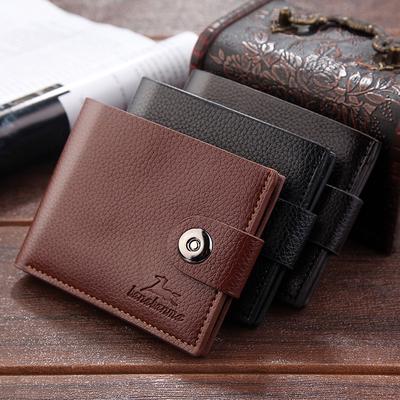 Portafoglio porta carte stile vintage retrò in pelle tinta unita da uomo alla moda