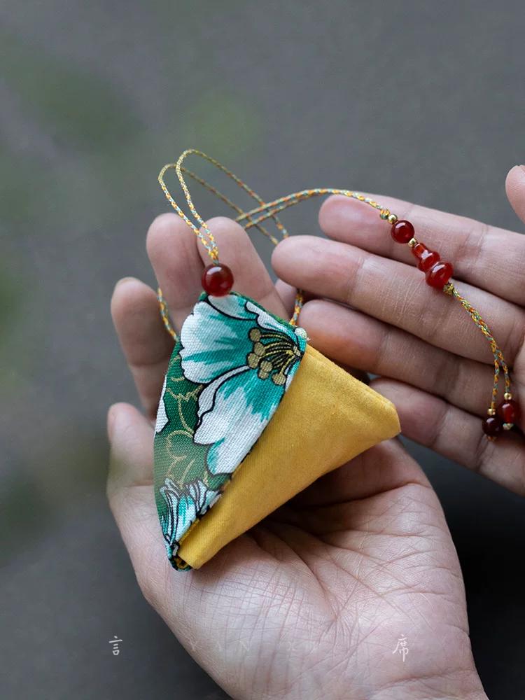 Dragon Boat Festival Mugwort Zongzi Sachet, Creative and Fresh Style, Pure Cotton Fabric, Color-Blocking Sachet, Lavender Exquisite Hanging Ornament