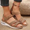 Fashion Women's Peep Toe Wedge Sandals Summer 2025 New Retro Wedge Casual Sandals Women Beach Shoes Ladies Sandals Size 36-43