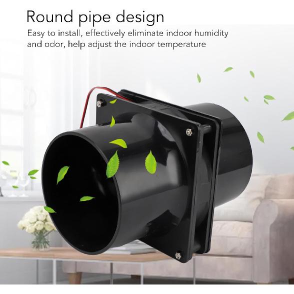 6in Solar Powered Exhaust Fan, ABS Solar Panel Powered Fan Kit, Solar Exhaust Vent Fan Ventilator for Round Pipe for Pet House Chicken Coop RV