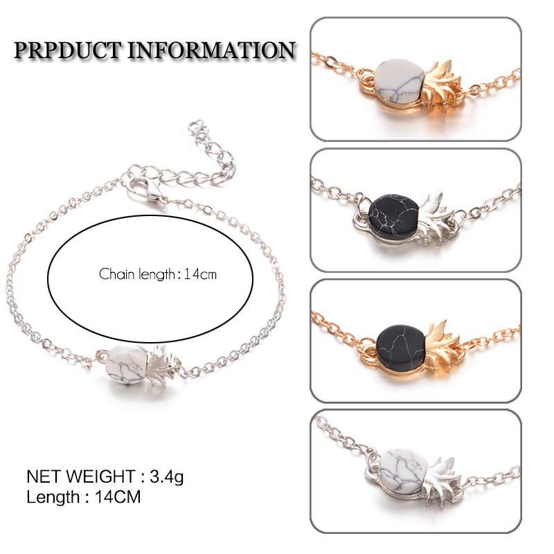 Retro Sweet Fruit Pineapple Bracelet Fashionable Versatile Simple Short Jewelry Bracelet