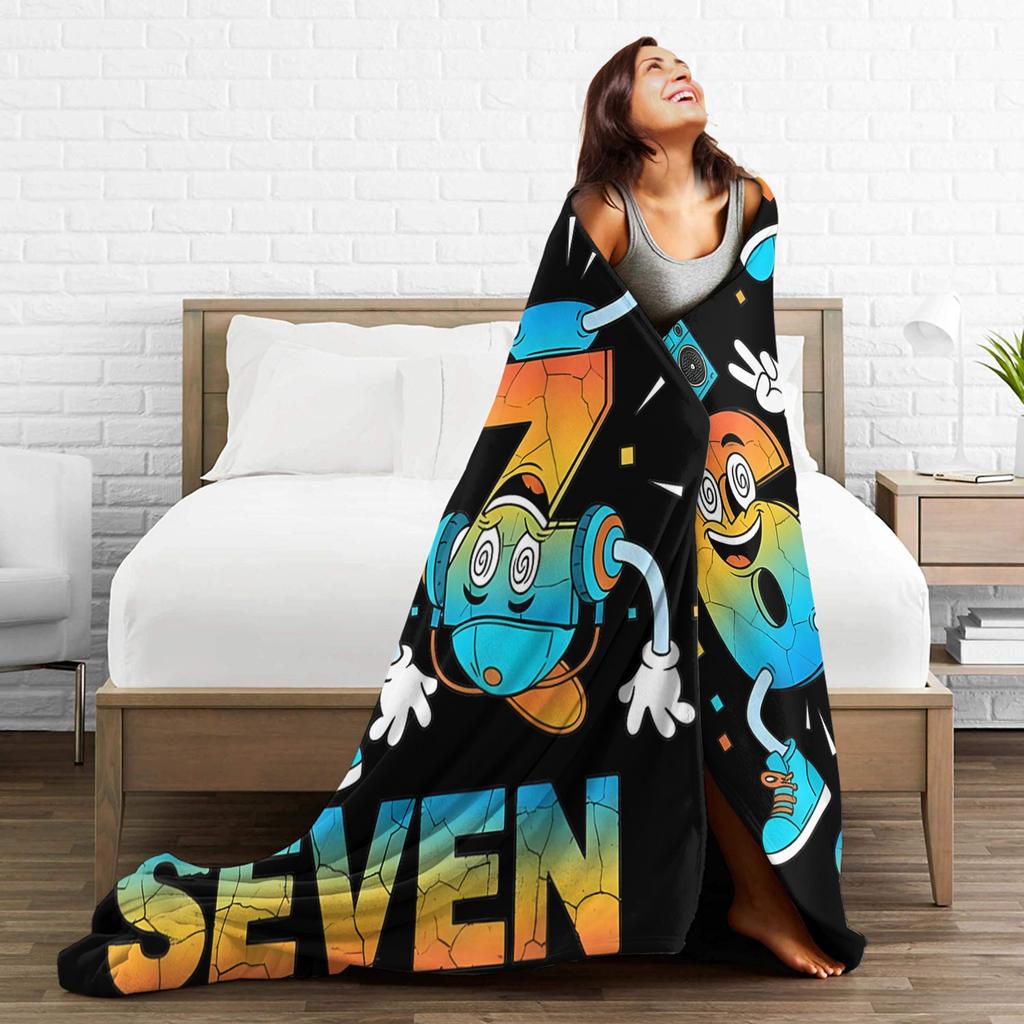 67 Zes Zeven 6 7 Grappige Italiaanse Brainrot Radio Muziek Deken Zacht Mode Pluche Worpdeken Voor Meisjes Slaapkamer Flanel Sprei