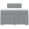 Box Spring Bed with Mattress Light Grey 120 x 190 cm Fabric