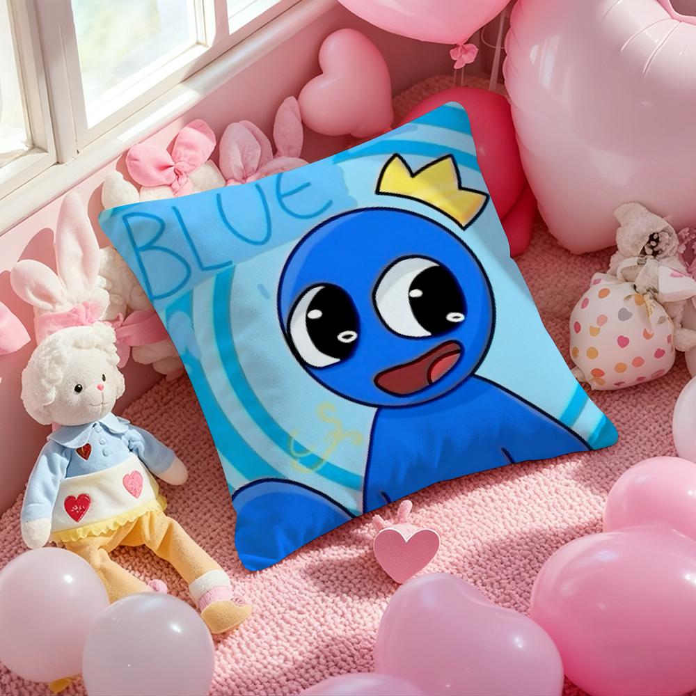 Cartoon RRainbow Friends Pillow Case Soft Plush Fabric DoubleSided Printed Cushion Cover Warm Winter Sofa Pillow Case