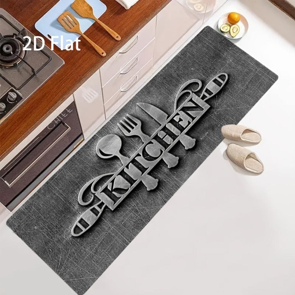 Minimalist Kitchen Theme Print Floor Mat Thickened Non Slip Durable Entrance Doormat Porch Balcony Home Decor Rug 1PC