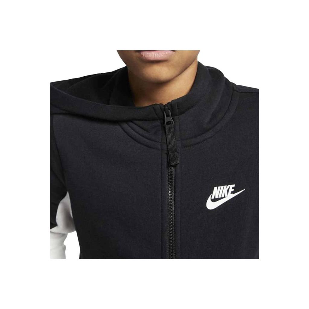 Nike Einfarbiger Logo-Print Zip-Up Hoodie Kinderjacken CN6115-010