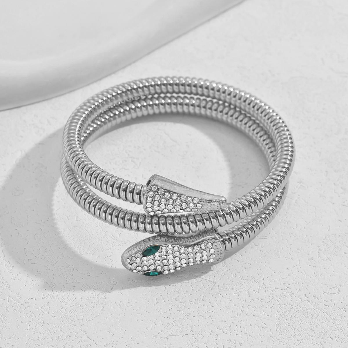 

Браслет в стиле панк, браслет в форме змеи из кристаллов для женщин, многослойные ювелирные аксессуары