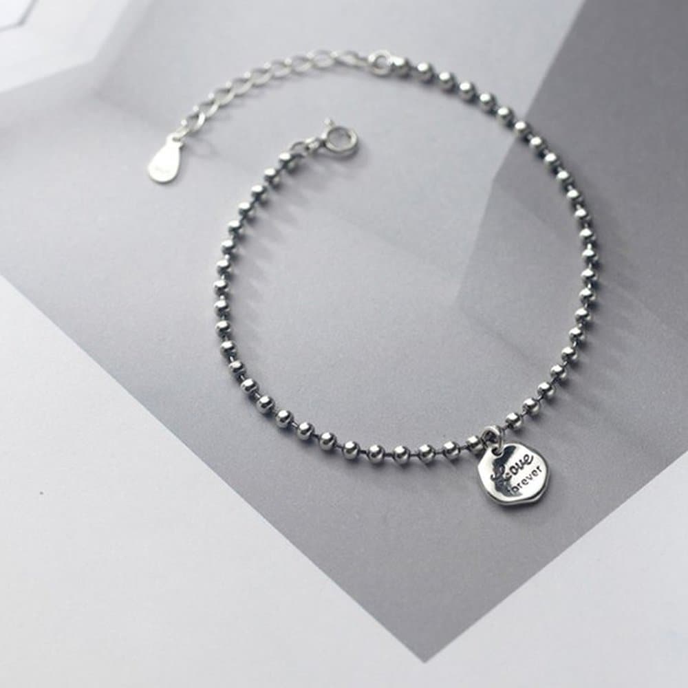 Hermosa J W030 Silver 925 Oil Painting Silver Bracelet Silver Bracelet Daily Silver Ball Women's Coin Bracelet