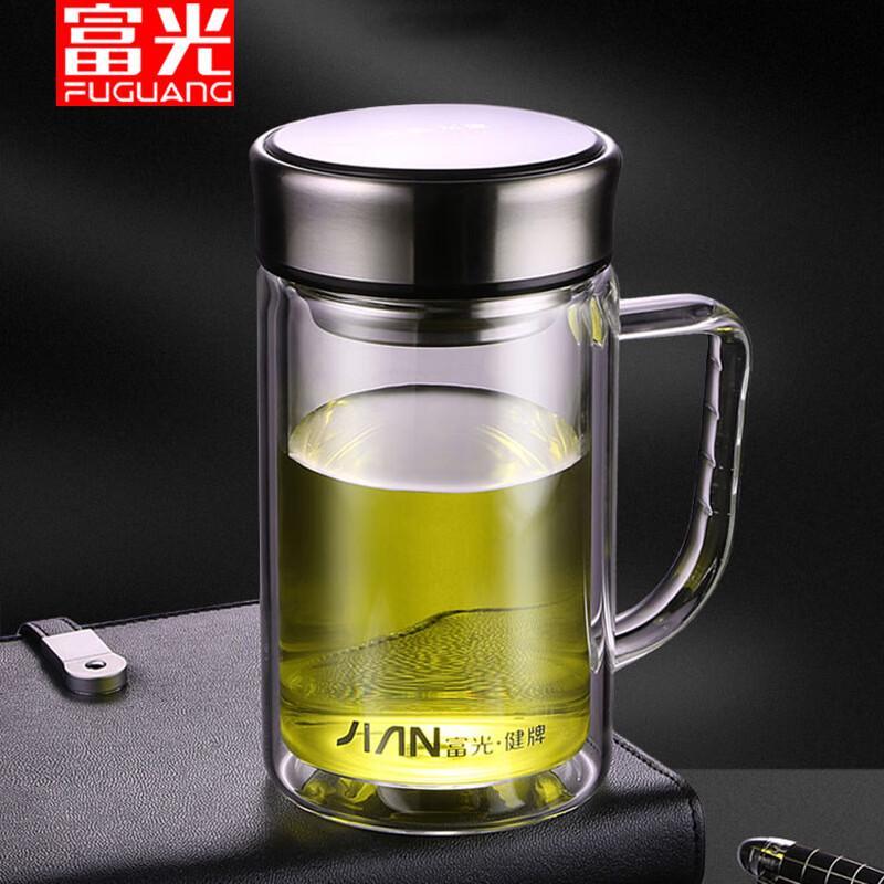 Fuguang Double-Walled Glass Tea Infuser Bottle with Handle