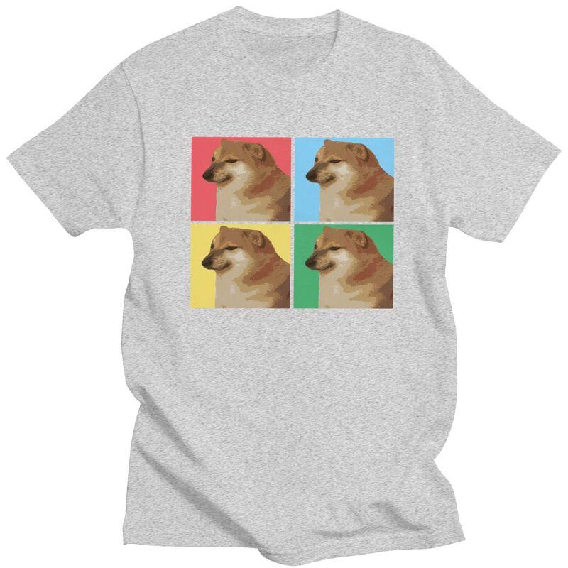 Custom Vaporwave Aesthetic Cheems T Shirts Men 100 Cotton Tees Shiba Inu Doge Meme Tshirt ShortSleeve Fashion Tshirt Clothing
