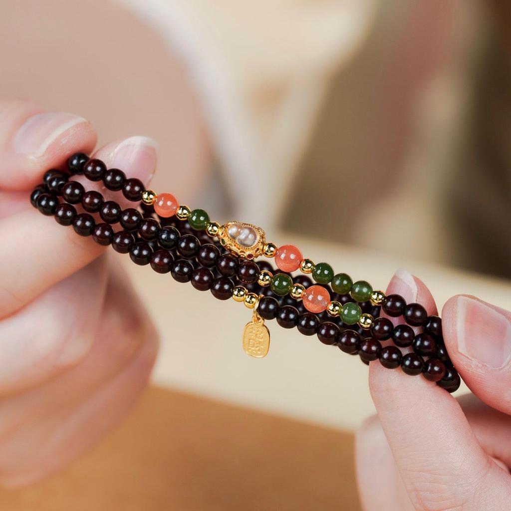 108 Beads Indian Red Sandalwood Bracelet/Necklace Buddhist Prayer Chain for Women