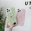 Iphone16Promax Case For Apple 15Pro Solid Color 17 Hollow Love Heart 14 Drops Of Glue Women