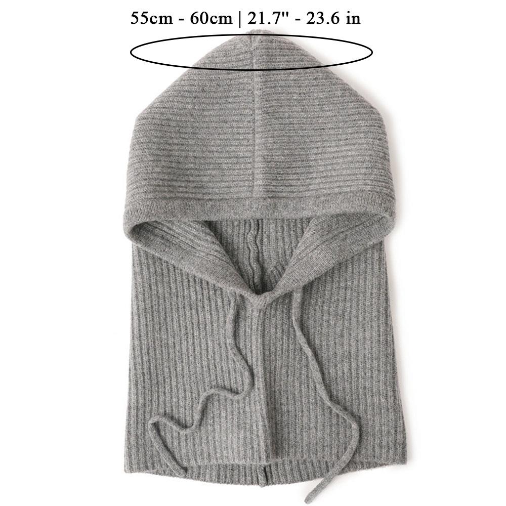 

Winter Wool Knitted Hooded Beanies Hat Balaclava Woman Horn Buckle Yarn Winter Woman Hood Pullover Women s Head Hood Bonnets Cap