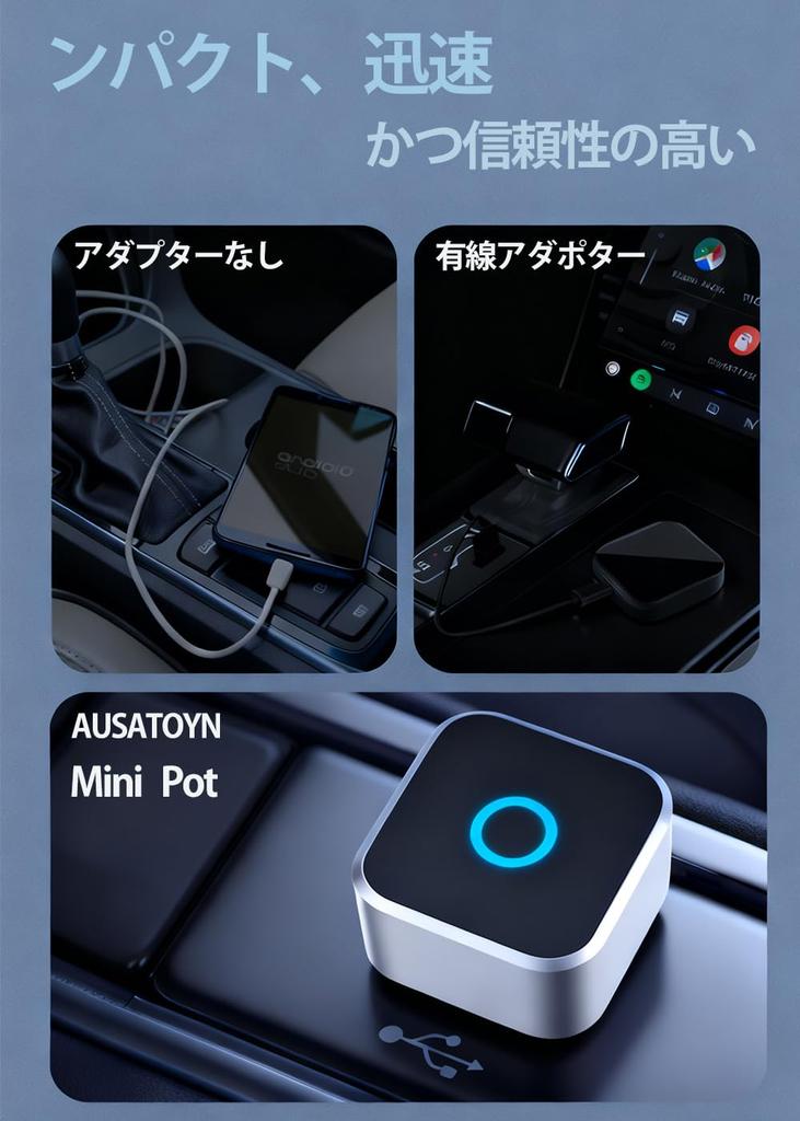 AUSATOYN Wireless CarPlay and Android Auto MINI for Compatible with Genuine Wired Auto Compatible Bluetooth Plug Automatic Compatible with Over of