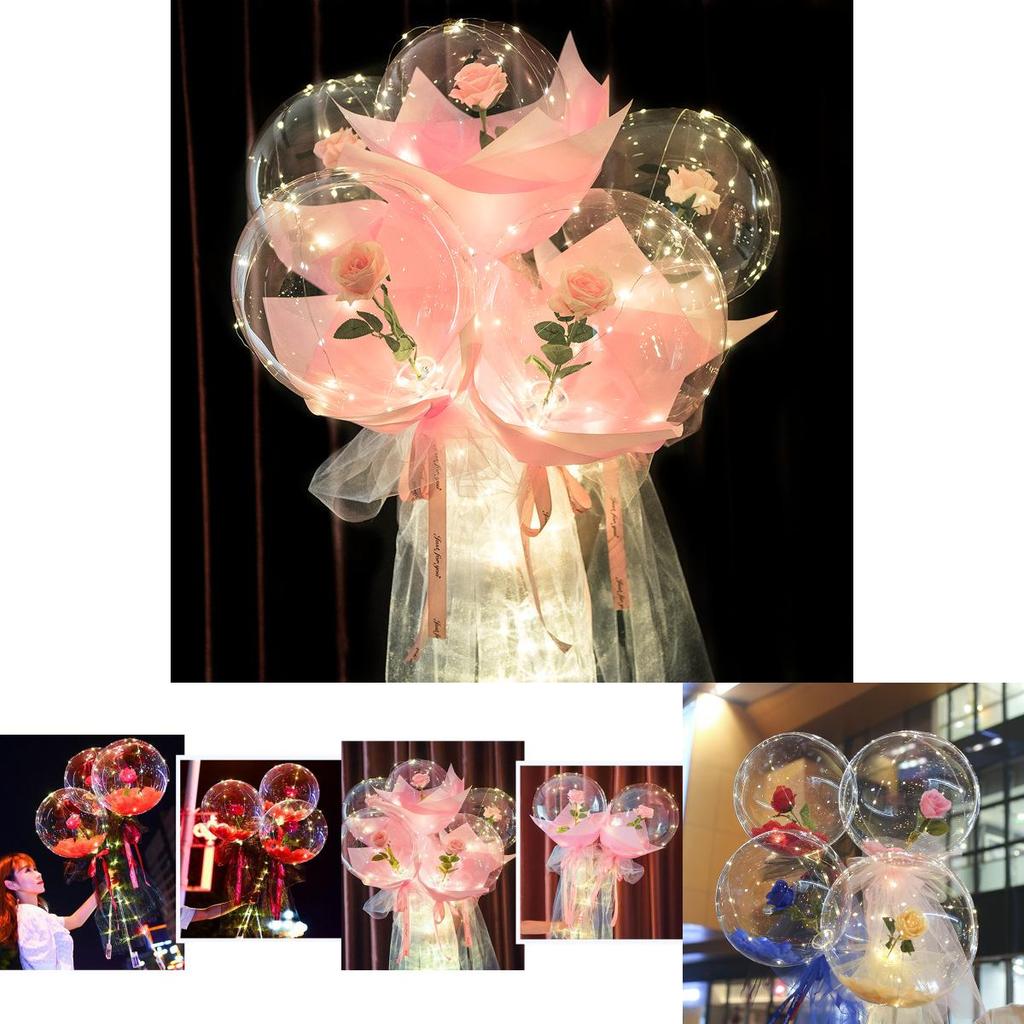 Balão Buquê de Rosas Luminosas de LED – Presente Perfeito Para o Dia dos Namorados, Mães, Namoradas