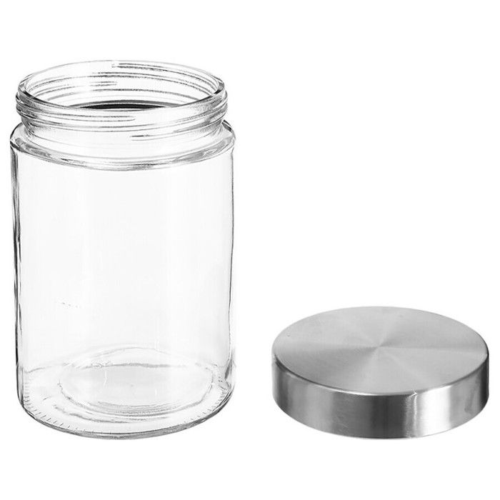 1.2 Liter Glass and Stainless Steel Storage Jars with Airtight Lid Atmosphera