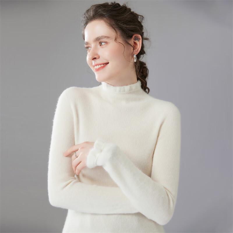 Fanzhen Women's High-Neck Slim Fit Cashmere Sweater