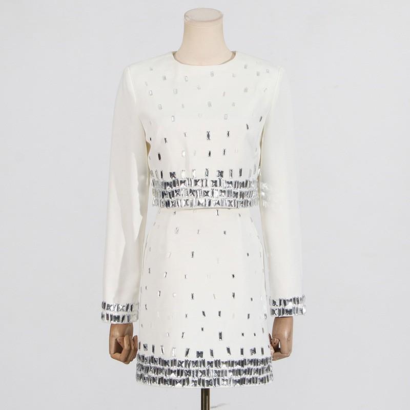 Celebrity Style Heavy Industry Short Top + Hip Skirt Slim High-quality Suit