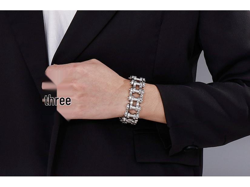 Men's Hip Hop 22mm Titanium Steel Bicycle Chain Bracelet