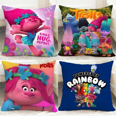 Anime Trolls Cushion Cover Comfortable Reversible Pillow Cover Ideal for Car Sofa Bedroom & Beyond