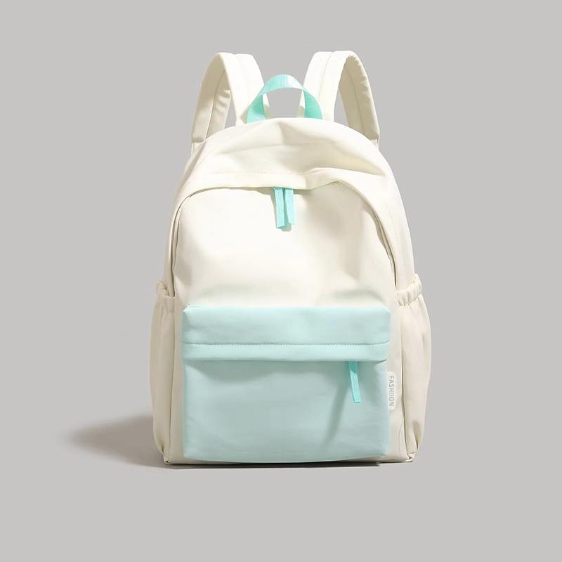 Simple Solid Color Backpack 2025 New Female College Student Schoolbag Large Capacity Junior High School Student Backpack Computer Bag