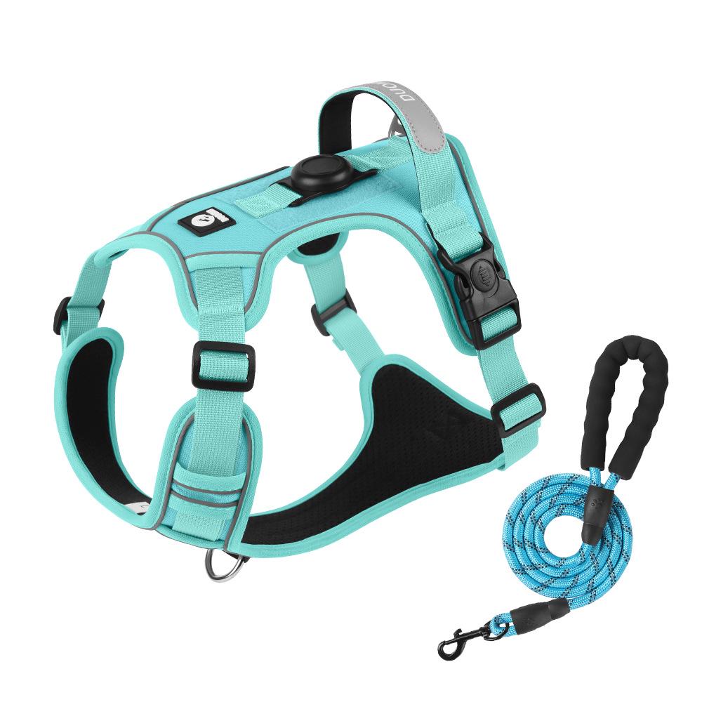 Large Dog Vest-Style Harness with Velcro & Shock-Resistant Leash