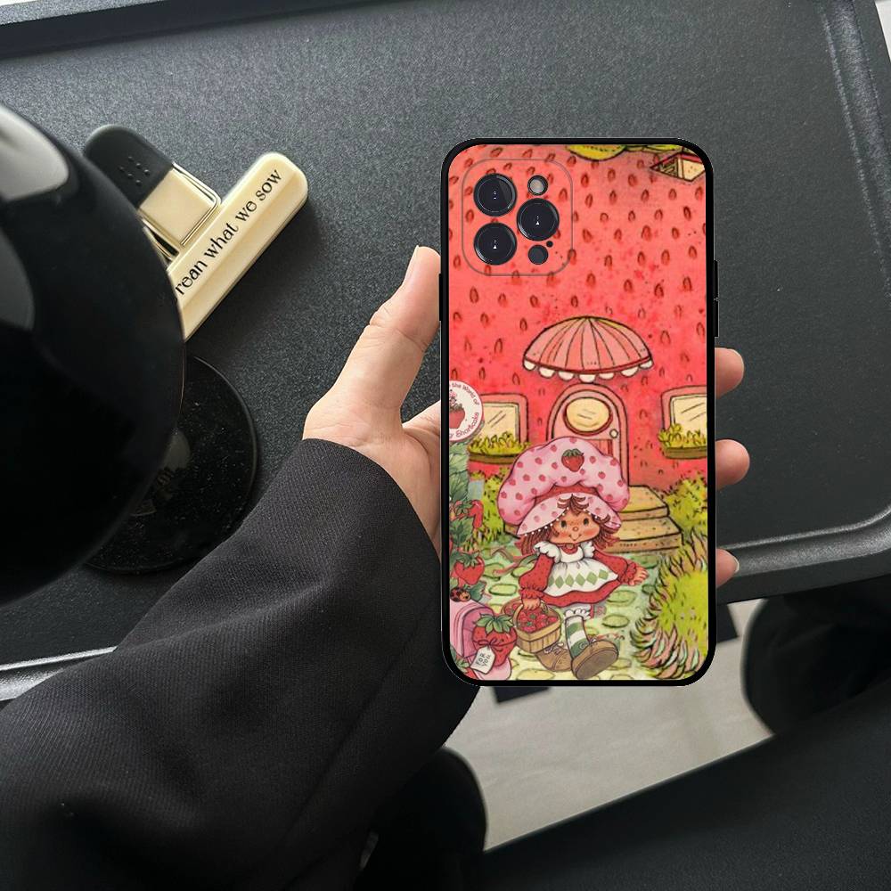 Animated S-Strawberry S-Shortcake TPU Silicone Case For IPhone 11 12 13 14 15 16 17 Pro Max Shockproof Clear Back Cover